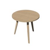 Table haute ronde - 80 cm - 3 Pieds bois - plateau imitation chêne