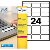 Avery - 480 Étiquettes indécollables blanches - 33,9 x 63,5 mm - Impression laser - réf L6146-20