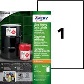 Avery - 30 Étiquettes ultra résistantes blanches - A4