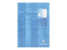 Clairefontaine - Bloc de cours A4 - perforé 2 trous - 200 pages - petits carreaux avec marge
