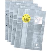 Clairefontaine - Blocs de cours 3+1 gratuit perforés 2 trous 200 pages A4 - ligné avec marge