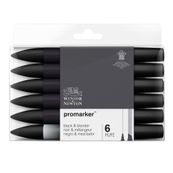 ProMarker - Pack de 6 marqueurs double pointe - noir et autres