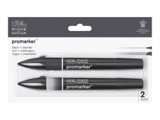 ProMarker - 2 Marqueurs double pointe - noir et blender