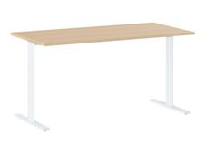 Table de réunion modulaire YES ! - 120 cm - Pieds blancs - Chêne