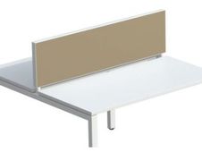 Ecran de séparation cadre aluminium H33 x L140 cm - cadre aluminium blanc - toile sable