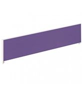 Ecran de séparation cadre aluminium H33 x L160 cm - cadre aluminium blanc - toile violet