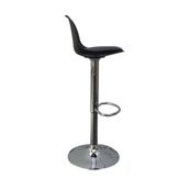 Lot de 2 tabourets haut BOBBA - pied alu - assise noire