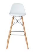 Lot de 2 tabourets haut STEELWOOD - pied hêtre - assise blanche