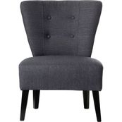Fauteuil d'accueil BRIGHTON - Piétement en hêtre massif coloris noir - tissu anthracite