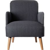 Fauteuil d'accueil BROOKS avec accoudoirs - pieds en hêtre massif - anthracite