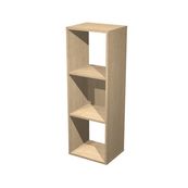 Bibliothèque modulaire MAXICOLOR - 3 cases - plateau imitation chêne clair