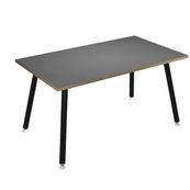 Bureau LEONARDO - 140 cm - Pieds métal noirs - Anthracite chants chêne