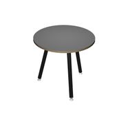 Table ronde - H74,4 cm - 80 cm - 3 pieds noir - plateau anthracite