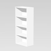 Bibliothèque haute Trend - L80xP35xH180 cm - 3 étagères - Blanc