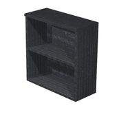 Bibliothèque basse Trend - L80xP35xH72 cm - 1 étagère - imitation frêne noir