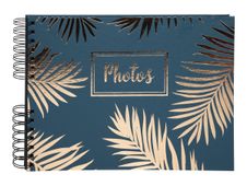 Exacompta Palma - Album photos à spirales 32 x 22 cm - 50 pages noires - bleu