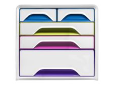 CEP Smoove Arctic - Module de classement 5 tiroirs panachés - blanc/muliticolore
