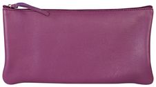 Clairefontaine - Trousse plate - cuir teinté - violet