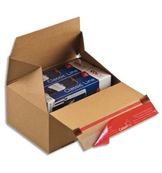 Boîte d'expédition Eurobox fond automatique - 19,4 cm x 19,4 cm x 8,7 cm (S) - kraft - ColomPac