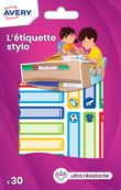 Avery - 30 Étiquettes adhésives pour stylos - 50 x 10 mm - sport