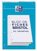 Oxford - Pack de 30 Fiches Bristol - A4 - petits carreaux - perforées - blanc