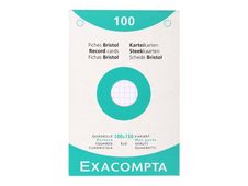 Exacompta - Pack de 100 fiches Bristol quadrillées - 10 x 15 cm - blanc