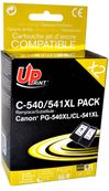 Cartouche compatible Canon PG-540XL/CL-541XL - pack de 2 - noir, cyan, magenta, jaune - Uprint