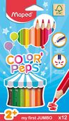 Maped Color'Peps Jumbo - 12 Crayons de couleur triangulaires - certifiés FSC