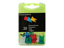 Exacompta - 20 Épingles drapeaux - couleur assorties