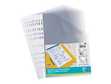 Oxford - 50 Pochettes perforées - 24 x 32 cm - lisse - pour 25 feuilles - 6/100