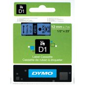 Dymo D1 - Ruban d'étiquettes auto-adhésives - 1 rouleau (12 mm x 7 m) - fond bleu écriture noire 