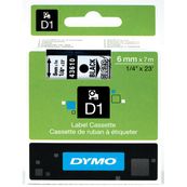 Dymo D1 - Ruban d'étiquettes auto-adhésives - 1 rouleau (6 mm x 7 m) - fond transparent écriture noire 
