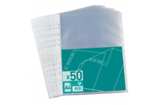50 Pochettes perforées - A4 - grainé - pour 20 feuilles - 4/100
