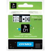 Dymo D1 - Ruban d'étiquettes auto-adhésives - 1 rouleau (19 mm x 7 m) - fond blanc écriture noire 