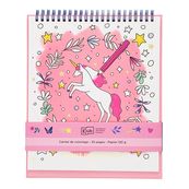 Kiub - Carnet de coloriage licorne 21x25,4 coll les petits