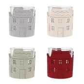 Kiub - Photophore verre et feutrine village