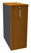 Caisson TOWER - L44 x H114 x P80 cm - 3 tablettes + 1 support DS réglable - structure anthracite - dessus et façade imitation merisier