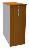 Caisson TOWER - L44 x H114 x P80 cm - 3 tablettes + 1 support DS réglable - structure alu - dessus et façade imitation merisier