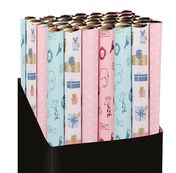 Kiub - Papier - Cadeau 2 mmotifs pastel rose bleu