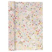 Kiub - Papier - Cadeau 3 m fleuris rose