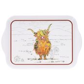 Kiub - Plateau 20,8x14x2,2 kooks vache ecossaise melamine blanc