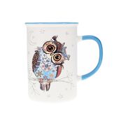 Kiub - Mug bol tasse 360 ml kooks chouette porcelaine blanc