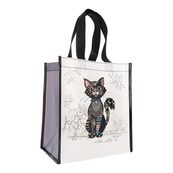 Kiub - Cabas de courses 29,5x26x16,5 kooks chat noir intisse recycle blanc
