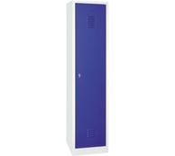 Vestiaire industrie salissante monobloc 1 colonne - H180 x L40 x P50 cm - gris/bleu