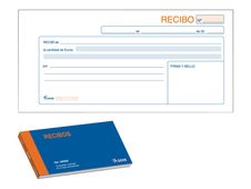 Dohe - Libro de recibos - 50 hojas - 1/3 A4 - apaisado - duplicado - sin copia de carbón