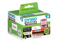 DYMO LabelWriter DURABLE - Polypropyleen (PP) - permanente kleeflaag - wit - 59 x 102 mm 300 etiket(ten) (1 rol(len) x 300) etiketten