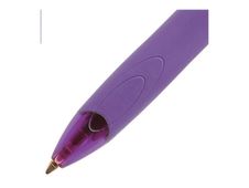 BIC 4 Colours Grip - Balpen met 4 kleuren - permanent - roze, turquoise, paars, citroengroen - inkt op oliebasis - 1 mm - gemiddeld - terugtrekbaar (pak van 12)