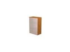 Bibliothèque mi-haute Trend - L80xP35xH120 cm - 2 portes en verre dépoli - gris