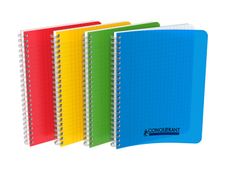 Conquérant Classique - Cahier polypro à spirale 17 x 22 cm - 100 pages - grands carreaux (Seyes) - disponible dans différentes couleurs