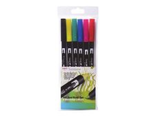 ABT - Bolígrafo pincel con doble punta - assorted primary colors - tinta al agua (paquete de 6)